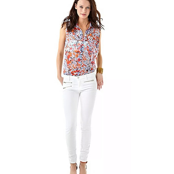 Equipment Tops - SOLDEquipment Adrien Sleeveless SilkFloralSheerTop